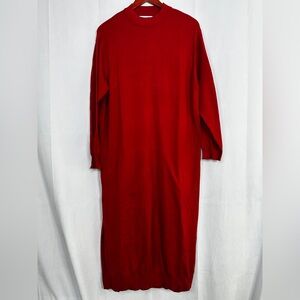 Mango | Dresses | Mng Maxi Dress Long Sleeve Sweater Womens Red 6 Christmas  Winter High Neckline | Poshmark
